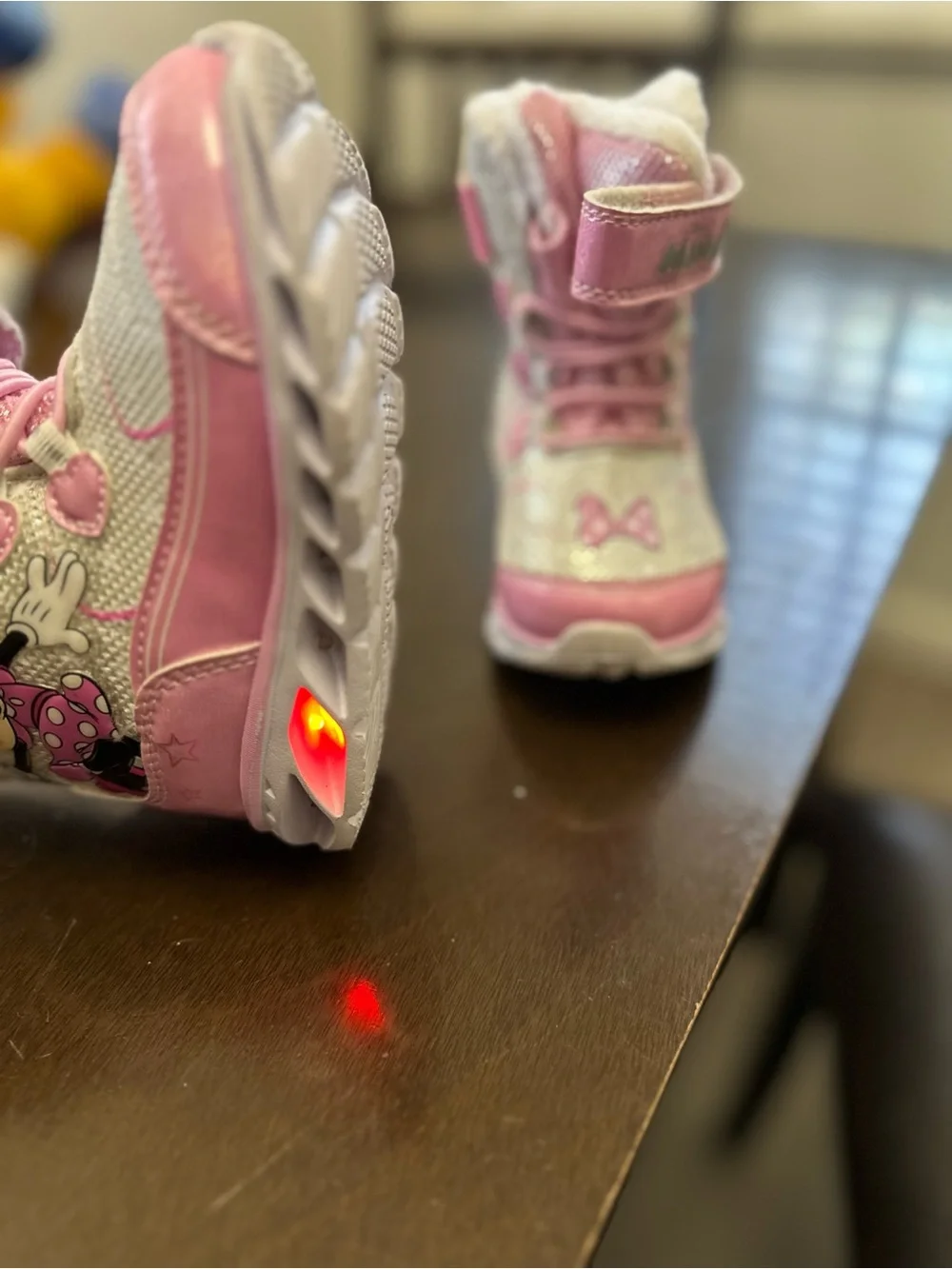 Disney Minnie Pink and White Girls Winter Boots